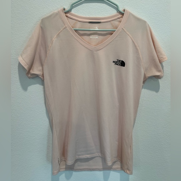 The North Face Women's Light Pink V-Neck Tee - Picture 2 of 6